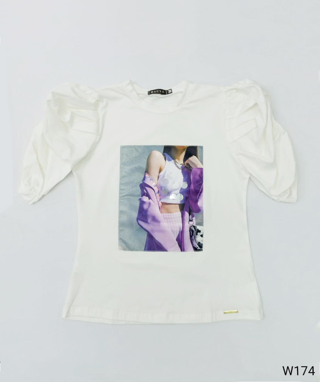 Blusa Manga Bombacha Aplique