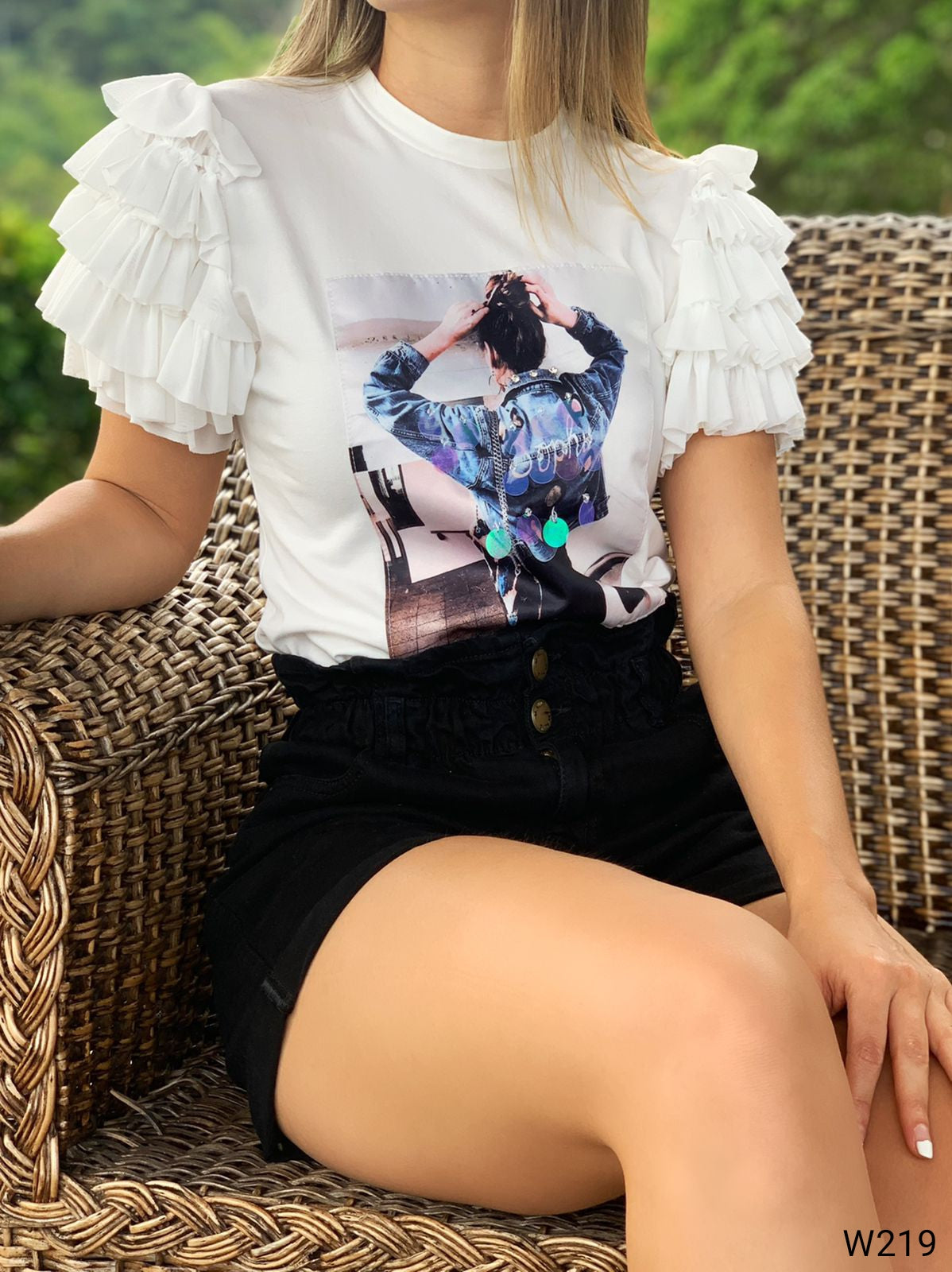 Blusa Aplique Chaqueta Lentejuelas Manga
