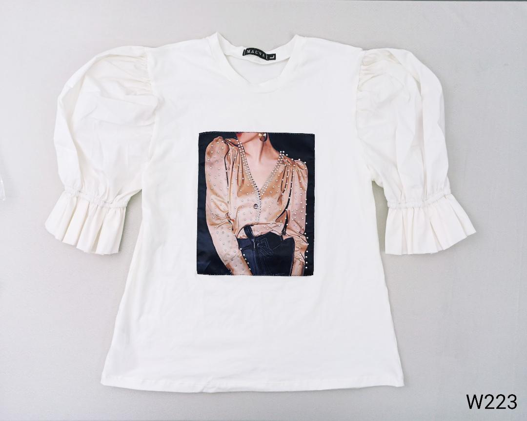 Blusa Manga Bombacha Zucida Aplique