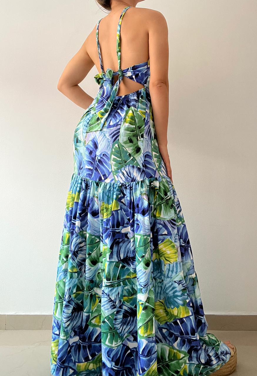 Vestido Copas Amarrar Atras Cruzado
