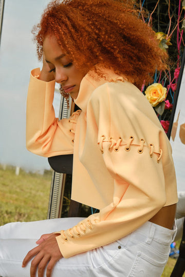 Blusa cuello alto manga larga