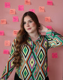 Camisera manga larga rombo colores