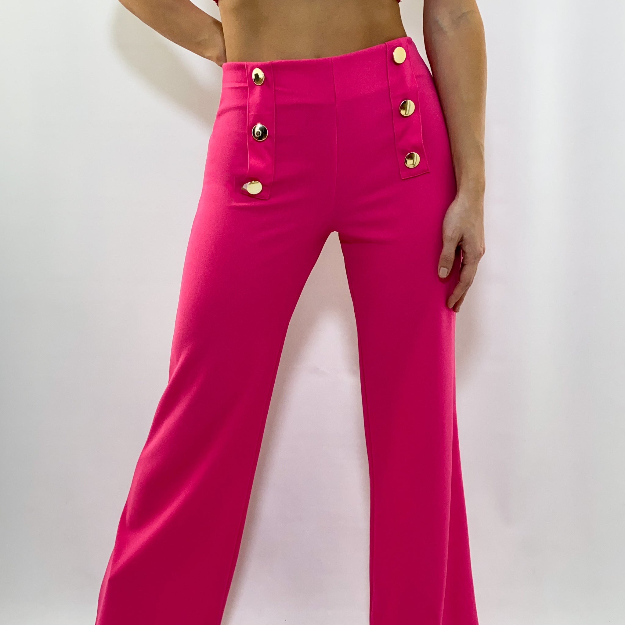 Pantalón tiro alto 6 botones