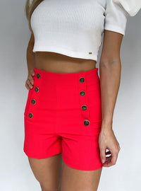 Short botones tiro alto