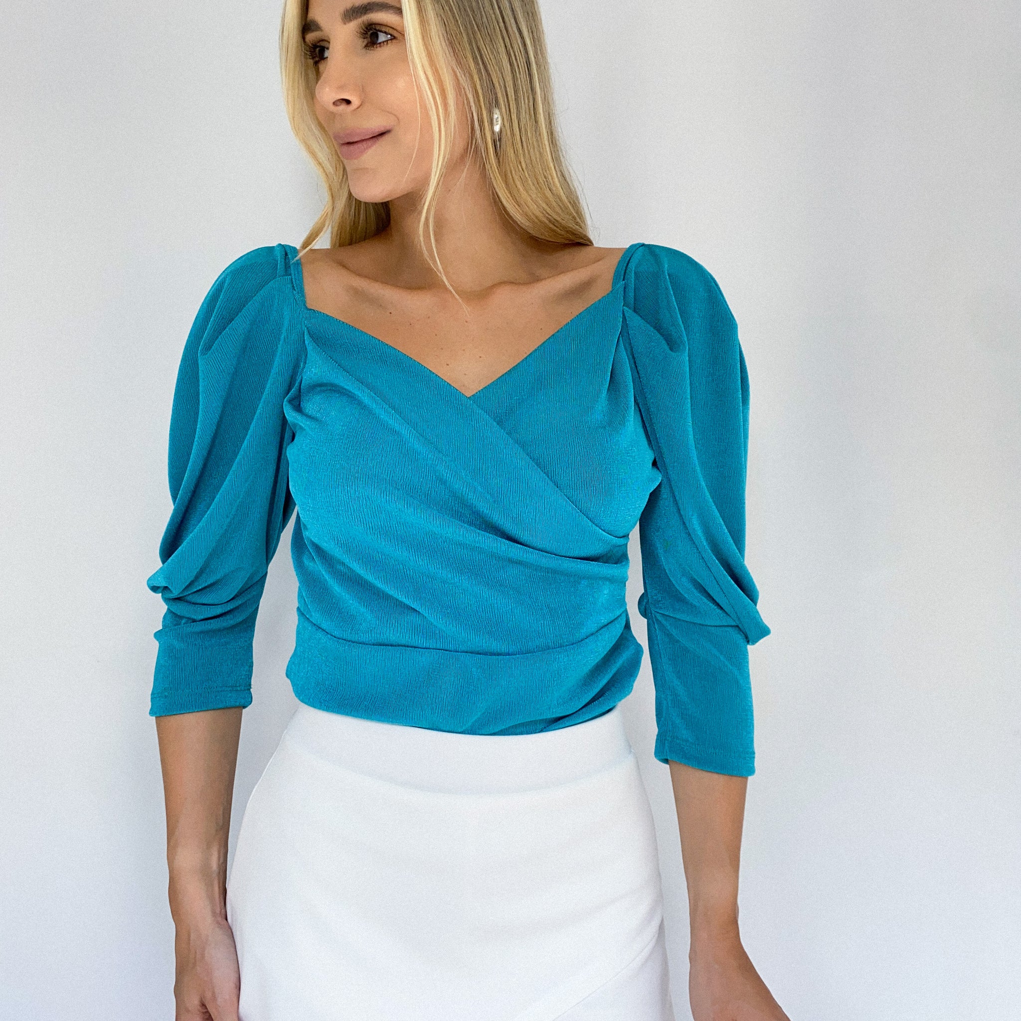 Blusa manga larga cruzada