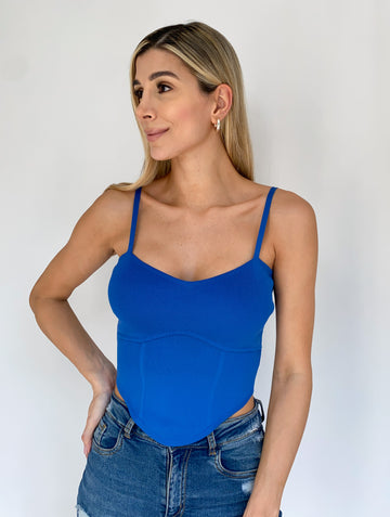 Blusa corta tiras de hilo