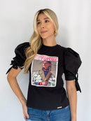 Blusa manga corta aplique