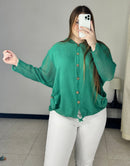 Chaqueta manga 3/4 crochet
