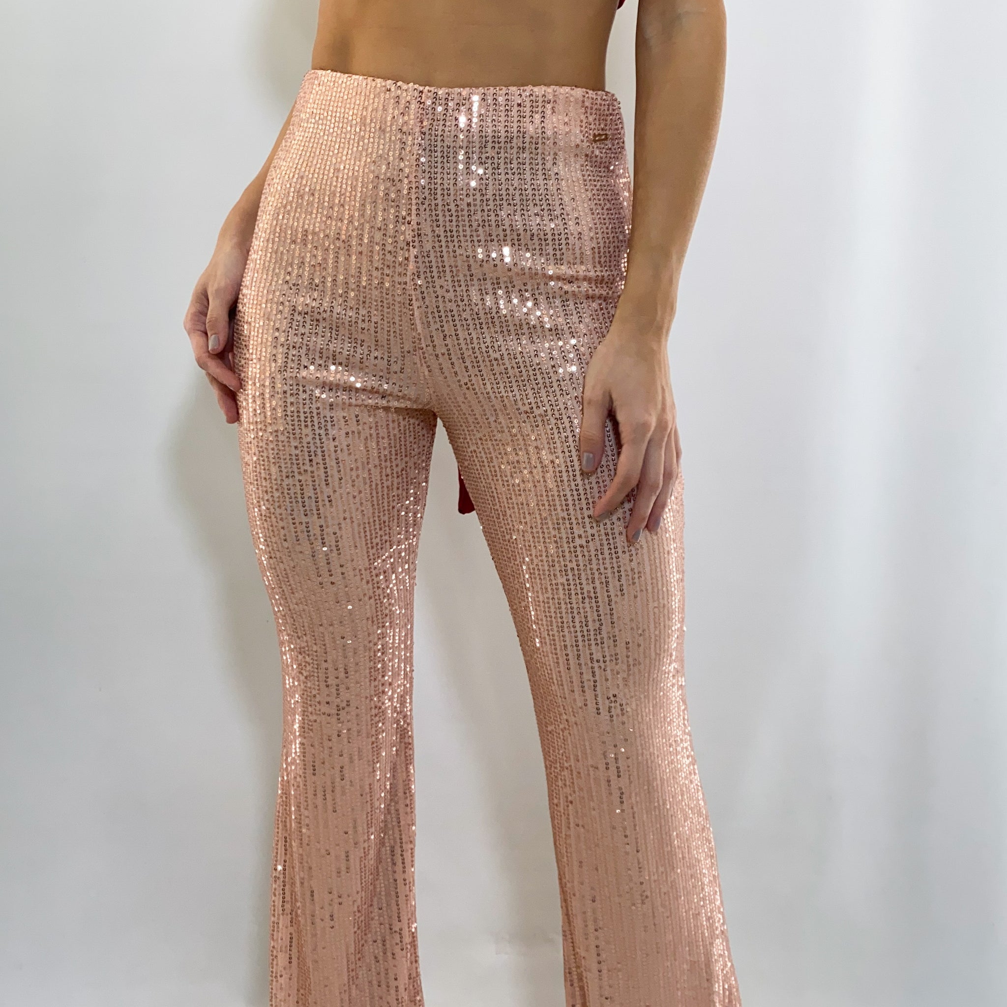 Pantalón bota ancha lentejuelas